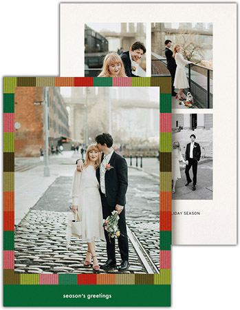 Holiday Digital Photo Cards by Crane & Co. - Corduroy Frame Vertical Multi