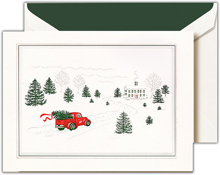 Holiday Greeting Cards by Crane & Co. - Bringing Home The Tree