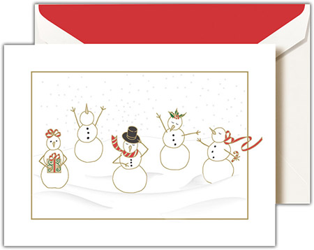 Holiday Greeting Cards by Crane & Co. - Cheery Snowmen