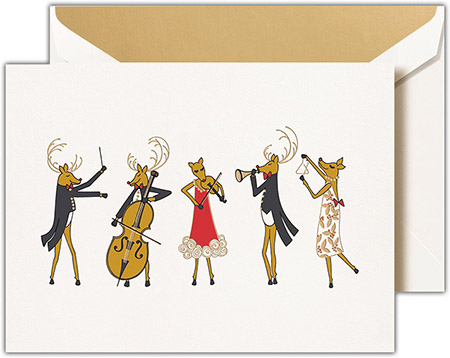 Holiday Greeting Cards by Crane & Co. - Reindeer Symphony