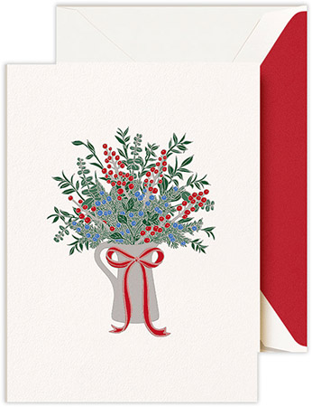 Holiday Greeting Cards by Crane & Co. - Holiday Berry Floral