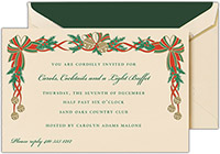 Holiday Invitations by Crane & Co. - Sleigh Bells and Bows