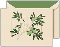 Holiday Greeting Cards by Crane & Co. - Dove In Olive Tree