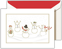 Holiday Greeting Cards by Crane & Co. - Cheery Snowmen