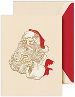 Holiday Greeting Cards by Crane & Co. - Santa Claus Wink