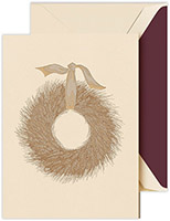 Holiday Greeting Cards by Crane & Co. - Golden Wheat Wreath