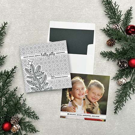 Letterpress Digital Holiday Photo Cards by Designers' Fine Press (Jolly Christmas)