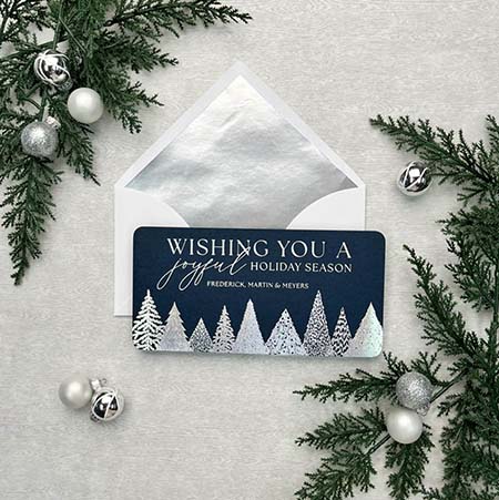 Holiday Greeting Cards by Designers' Fine Press (Sparkling Trees with Foil)