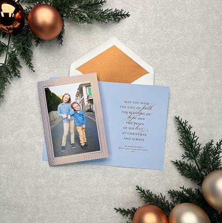 Holiday Photo Mount Cards by Designers' Fine Press (Gift of Faith with Foil)