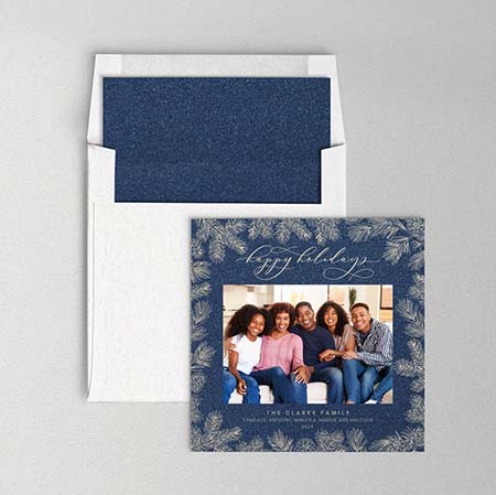 Holiday Photo Mount Cards by Designers' Fine Press (Happy Holiday with Foil)