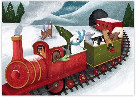 Charitable Holiday Greeting Cards by Good Cause Greetings - Holiday Train