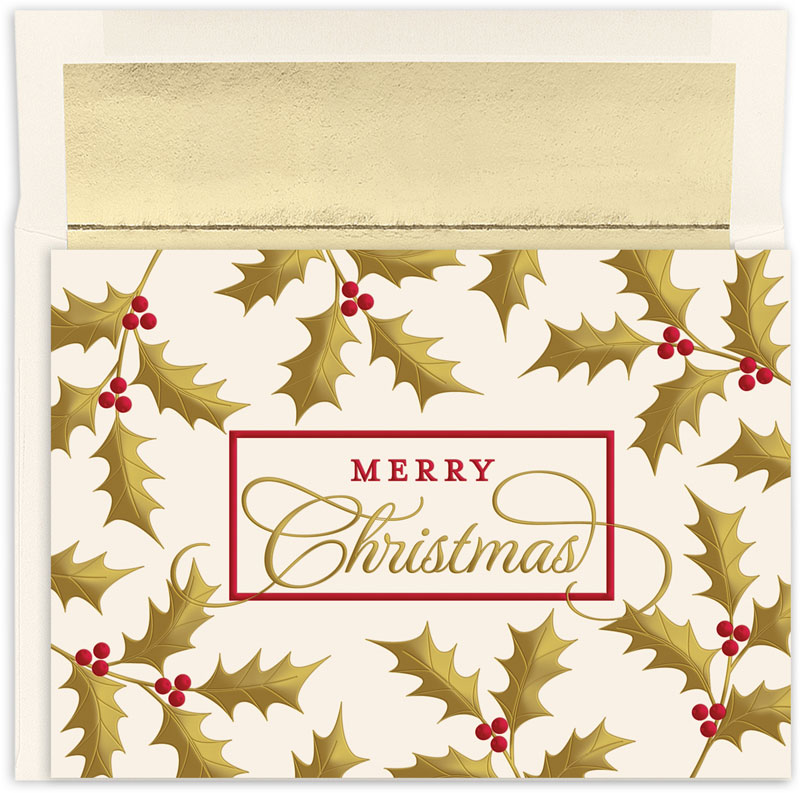 Pre-Printed Boxed Holiday Cards by Masterpiece Studios (Christmas Holly ...