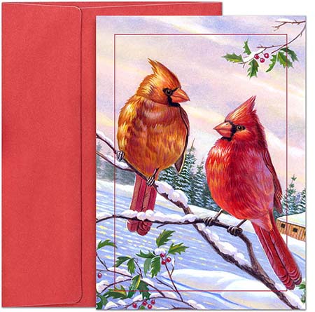 Pre-Printed Boxed Holiday Greeting Cards by Masterpiece Studios (Cardinal Cheer)