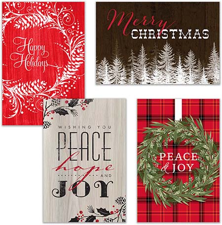 Pre-Printed Boxed Holiday Greeting Cards by Masterpiece Studios (Rustic Assortment)