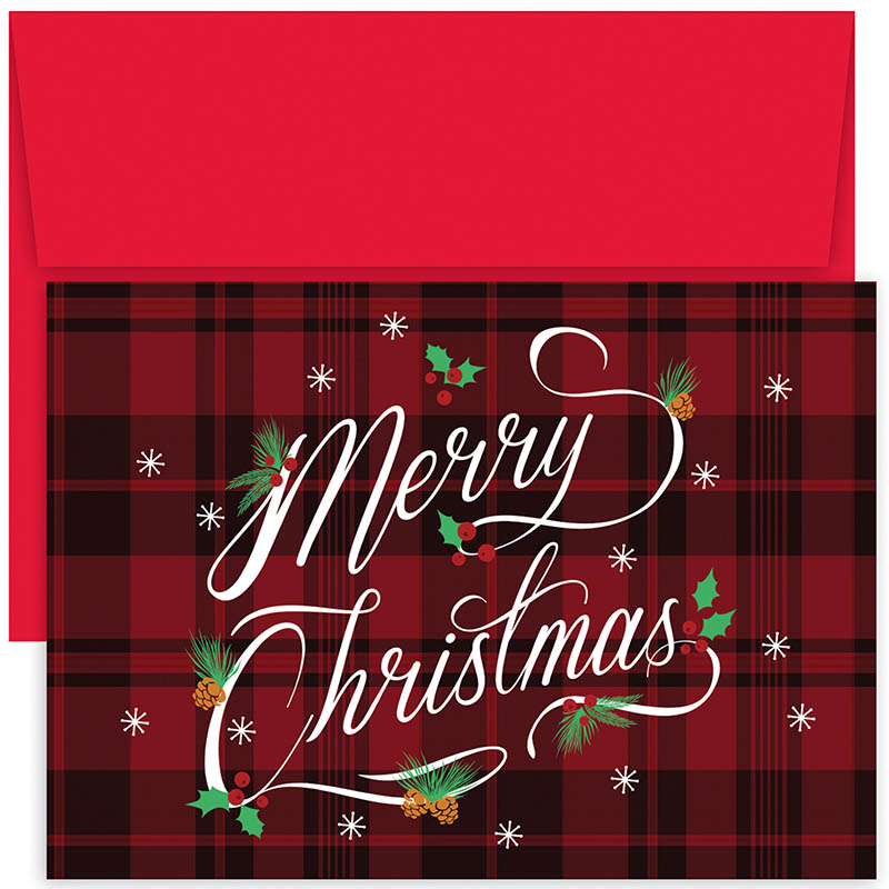 Pre-Printed Boxed Holiday Greeting Cards by Masterpiece Studios (Plaid ...