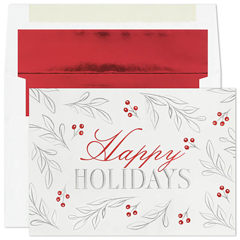 Pre-printed Boxed Holiday Greeting Cards By Masterpiece Studios (silver 