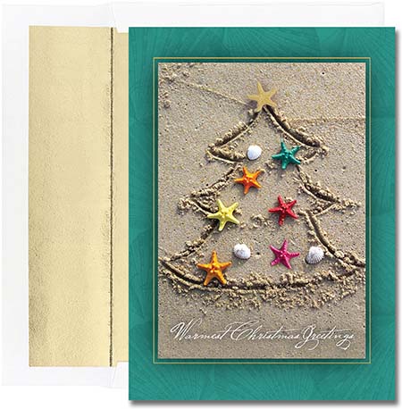 Pre-Printed Boxed Holiday Greeting Cards by Masterpiece Studios (Sand Tree)