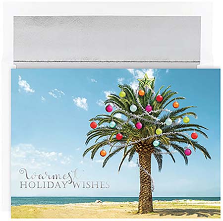 Pre-Printed Boxed Holiday Greeting Cards by Masterpiece Studios (Decorated Palm Tree)