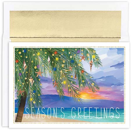 Pre-Printed Boxed Holiday Greeting Cards by Masterpiece Studios (Tropical Sunset)