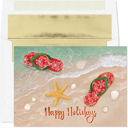 Pre-Printed Boxed Holiday Greeting Cards by Masterpiece Studios (Holiday Flip Flops)