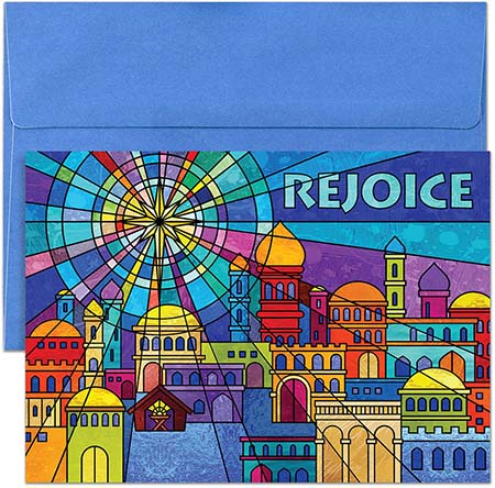 Pre-Printed Boxed Holiday Greeting Cards by Masterpiece Studios (Stained Glass Rejoice)