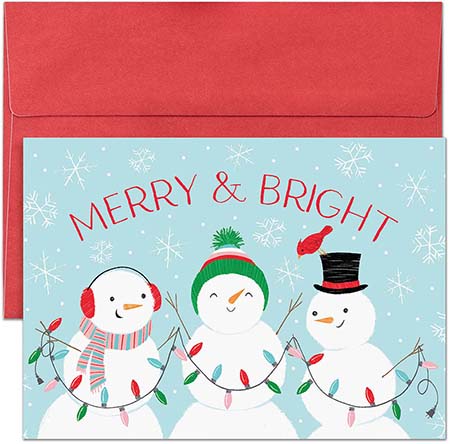 Pre-Printed Boxed Holiday Greeting Cards by Masterpiece Studios (Merry Snowmen)