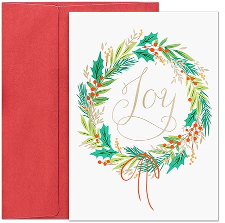 Pre-Printed Boxed Holiday Greeting Cards by Masterpiece Studios (Wreath of Joy)