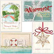 Pre-Printed Boxed Holiday Greeting Cards by Masterpiece Studios (Warm Weather Foil Assortment)