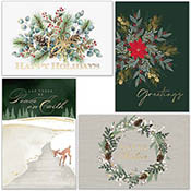 Pre-Printed Boxed Holiday Greeting Cards by Masterpiece Studios (Evergreen Foil Assortment)