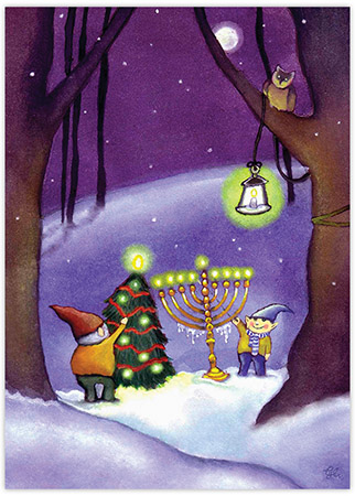 Non-Personalized Interfaith Holiday Greeting Cards by MixedBlessing (Holiday Gnomes)