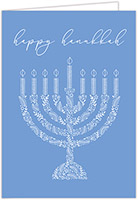 Personalized Charitable Hanukkah Greeting Cards by Olive Tree Collection (Delicate Menorah)