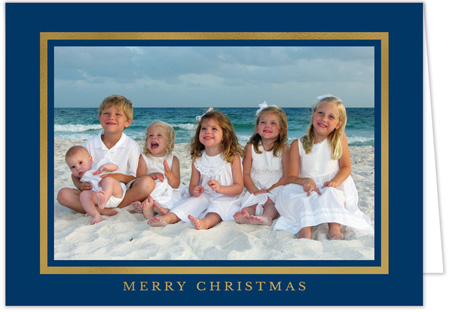 Holiday Photo Mount Cards by PicMe Prints (Beaming Border Merry Christmas Foil)