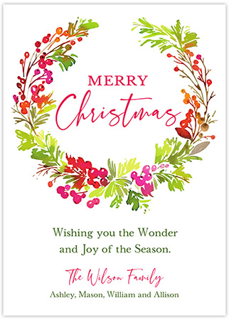 Holiday Greeting Cards by PicMe Prints (Vibrant Wreath)