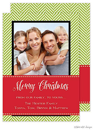 Take Note Designs Digital Holiday Photo Cards - Green Tweed Red Wrap ...