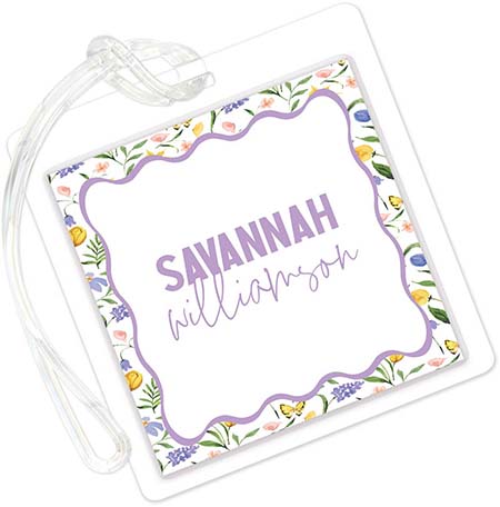 Luggage/ID Tags by PicMe Prints (Floral Whimsy Dark Grape)