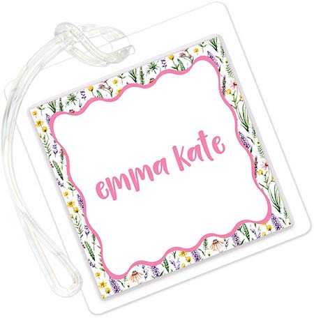 Luggage/ID Tags by PicMe Prints (Floral Whimsy Bubblegum)