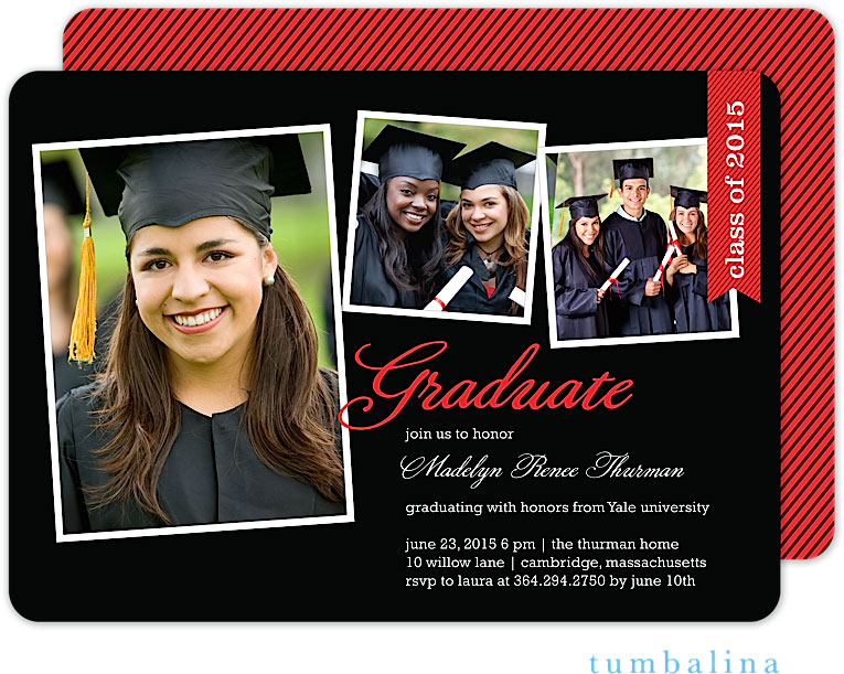 Tumbalina Graduation Invitations/Announcements - Graduation Class Flag ...