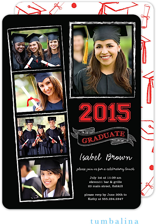 Tumbalina Graduation Invitations/Announcements - Grad Chalkboard ...