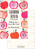 Jewish New Year Cards by Piper Fish Designs (Watercolor Apple Border)