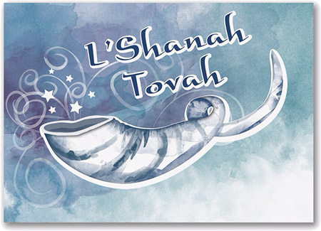 Jewish New Year Cards by Carlson Craft (Shofar Blues)