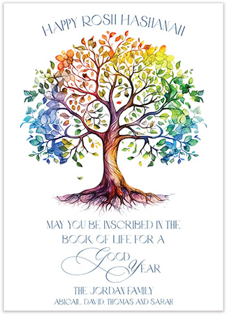 Jewish New Year Greeting Cards by PicMe Prints (Colorful Tree of Life)