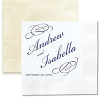 Bordeaux Personalized 3-Ply Wedding Napkins by Embossed Graphics