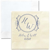 Paris Bloom Personalized 3-Ply Wedding Napkins by Embossed Graphics