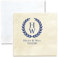 Wreath Personalized 3-Ply Wedding Napkins by Embossed Graphics