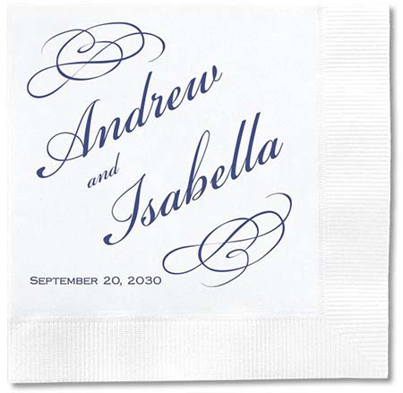 Bordeaux Personalized 3-Ply Wedding Napkins by Embossed Graphics