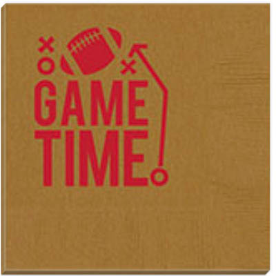 Game Time Beverage Napkins (Gold with Red Ink)