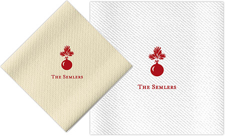 Personalized Linen-Like Napkins with Ornament Motif by Rytex