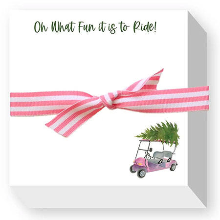 Chubbie Notepads by Donovan Designs (Pink Golf Cart Holiday)