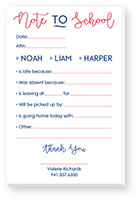 Large Note to School Notepads by Donovan Designs (Red-Navy)