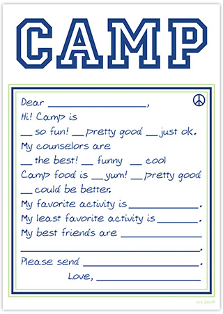 Evy Jacob Camp Notepads - Non-Personalized (Prep Camp Peace Blue Fill In)